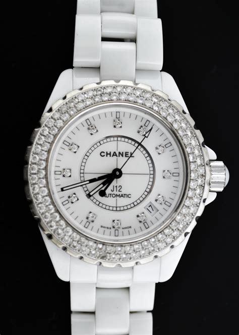 chanel white ceramic|j12 chanel watch with diamonds.